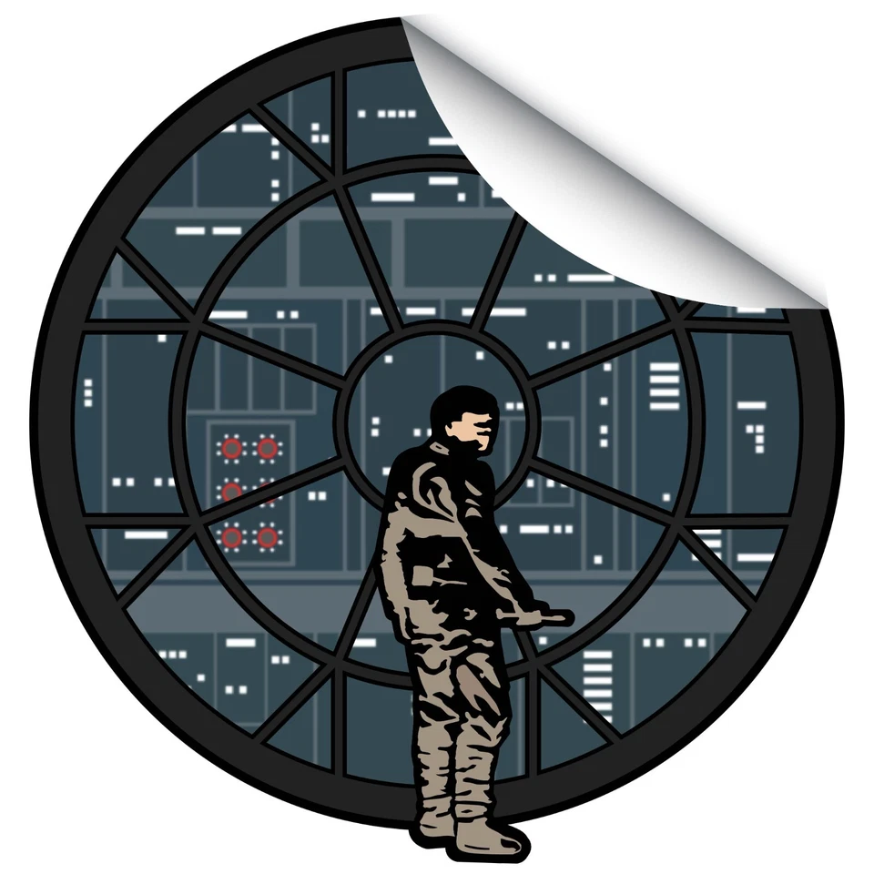 Star Wars themed Vinyl Sticker options in 3- & 5-inch size Luke Vader R2 Falcon - Image 3 of 4