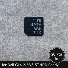 20pc of 1TB SATA 6Gb 7.2K HDD caddy label sticker for Dell G14 SFF LFF tray