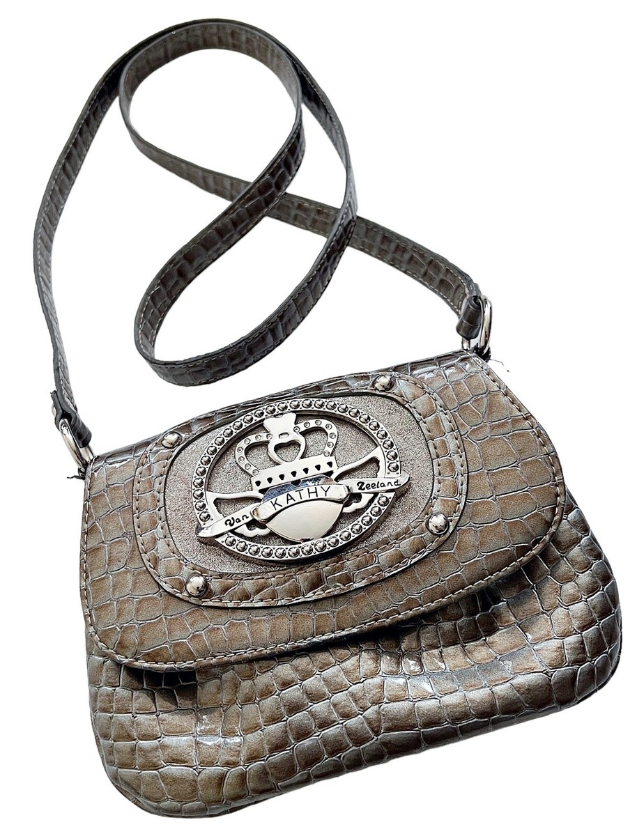 Kathy Van Zeeland Croc Crossbody Mini Shoulder Bag Women's Purse