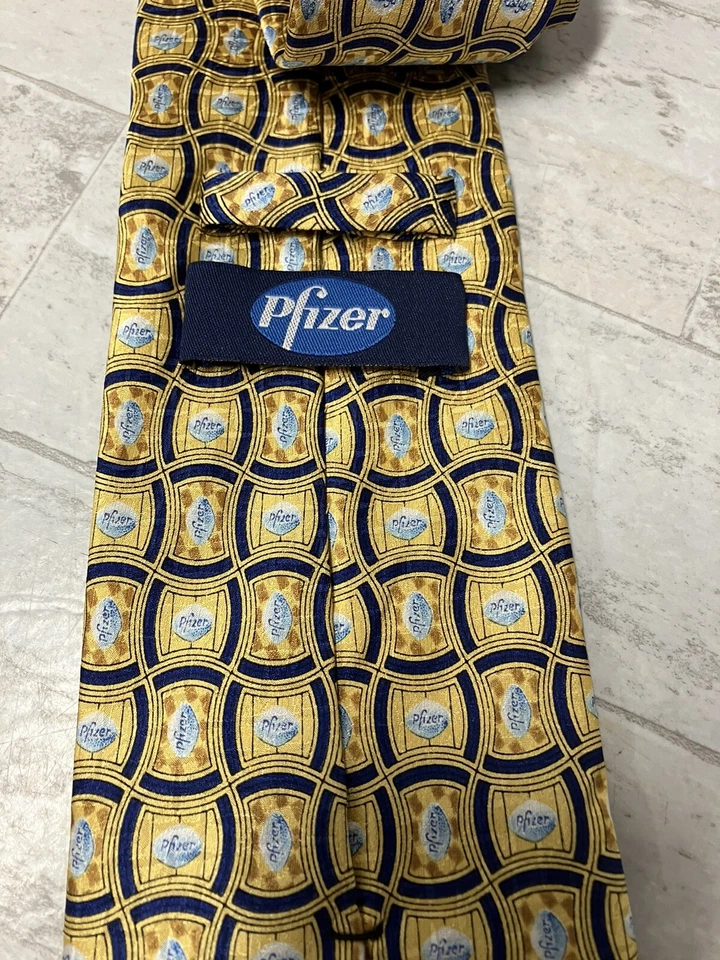 PFIZER VIAGRA PEQUEÑA PASTILLA AZUL PATRÓN SEDA CORBATA CUELLO CORBATA MÉDICO DROGA REP Foto 3 de 4