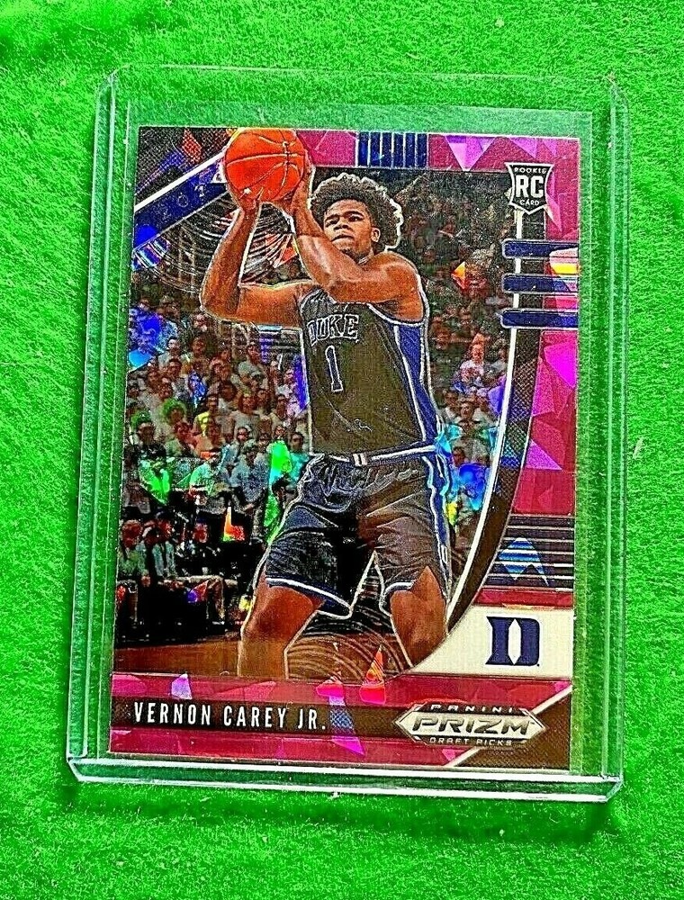 VERNON CAREY JR. PRIZM PINK ICE ROOKIE CARD JERSEY #1 DUKE RC HORNETS 2020 PRIZM