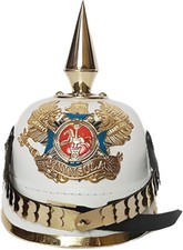 White German Pickelhaube Officer Leather Helmet Imperial Prussian Helmet Replica