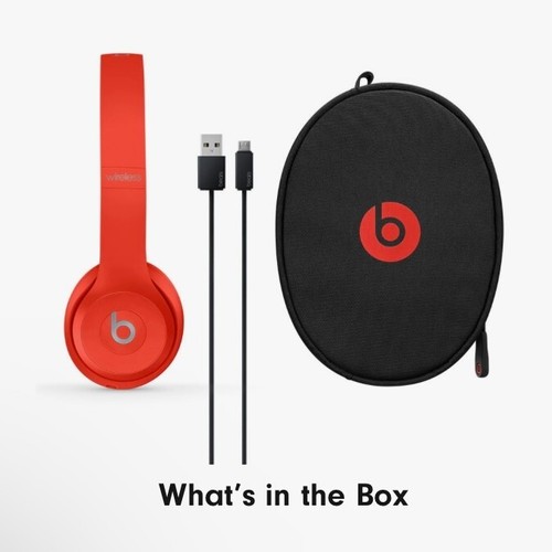 NEW SEALED - Beats Solo3 Wireless Bluetooth On-Ear Headphones - Citrus Red - Picture 8 of 17