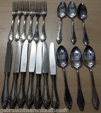 Silber Besteck 18 teilig mit Aufdruck 90/45 Löffel+Gabel+Messer je 6 Stück