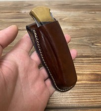 Molded vertical leather Sheath with Belt Loop for Buck 110 Buck 112 knives