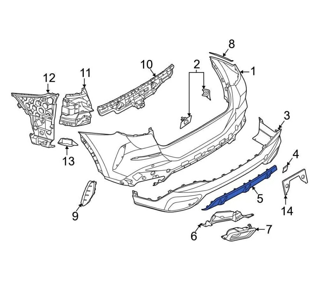 BMW X6 2018 -2021 BMW 51128099220 Rear Valance Panel G06 m sport 