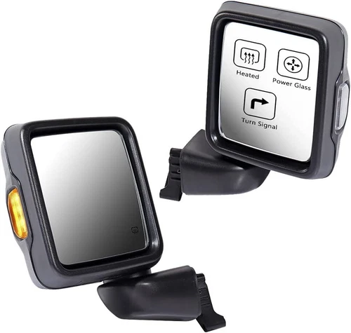 Pair Door Side Mirror Rearview Power Heated for 18-23 Jeep Wrangler JL Gladiator