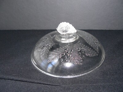 Barberry lid  7 3/4'' diameter Clear EAPG McKee & Brothers 1880