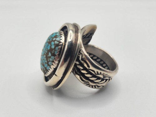 INDIANER STERLING MOUNTAIN TÜRKIS SCHWERER RING 7,5 Delbert Secatero - Bild 6 von 10