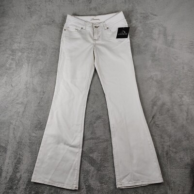 Vtg Jordache 7/8 Low Rise White Denim Flare Jeans Rare 30x32