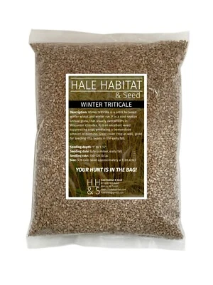 HALE HABITAT & SEED Winter Triticale Food Plot Seed - Cold Hardy Greens for Deer/Wildlife - 5 lb Bag