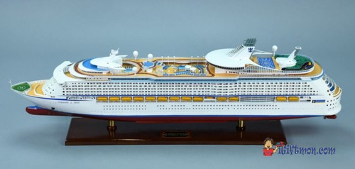 BUQUE DE PASAJEROS ILUMINADO MS Voyager of the Seas 35" modelo de barco totalmente construido con soporte - Imagen 3 de 12