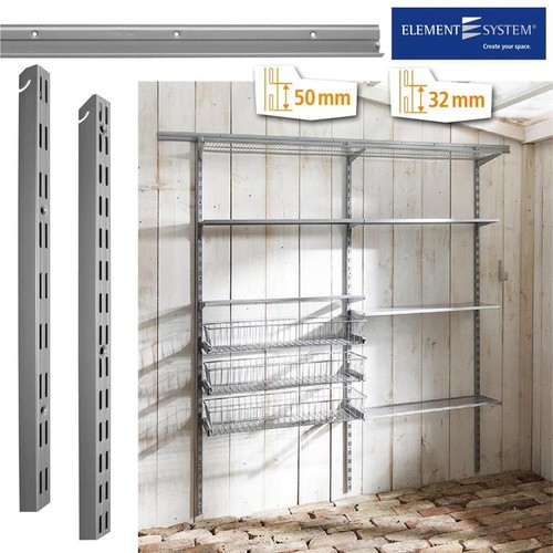 Element System EASY Hängeschiene RA 50|32 Wand Schiene 2-reihig für Regal Träger - Bild 1 von 8