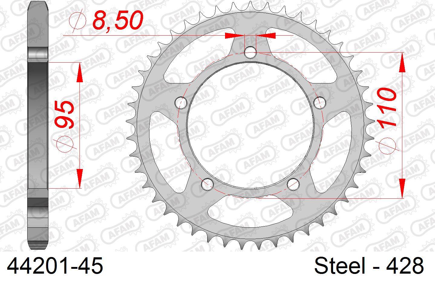 Corona AFAM 44201-45 in acc. passo 428