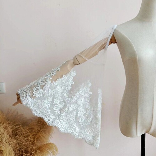 White/Ivory Lace Detachable Sleeves For Wedding Bridal Removable Flare Sleeves - Picture 5 of 10