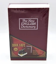 The New English Dictionary Secret Book Safe With Key Lock Burgundy Hide $ Etc