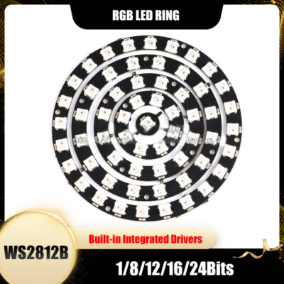 RGB LED-Ring Eingebaute Integrierte Treiber WS2812B Ring Panel 1/8/12/16/24Bits