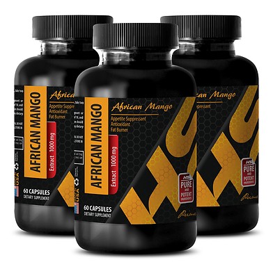 Antioxidant powder - PURE AFRICAN MANGO EXTRACT 1000mg 3 Bottles 180 Capsules