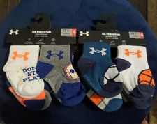 2 x UNDER ARMOUR ESSENTIAL Gripper SOCKS 6 Pair Lightweight Quarter 6-12 months
