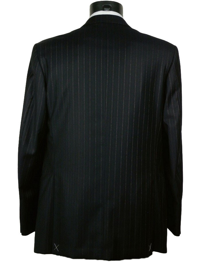 Men's Suit Del Mare 1911 Fabric Cerruti Size 50 Black Pinstripe