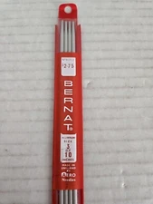 Bernat Double Pointed Aluminum Knitting Needles 10" Size 3 Eng #6253 FREE SHIP