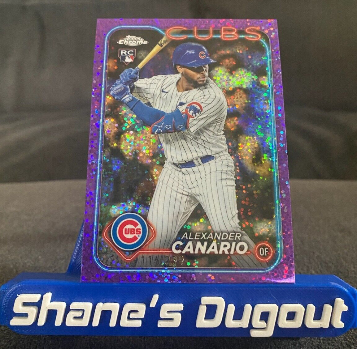 2024 Topps Chrome RC Alexander Canario #174 Purple Speckle Refractor /299 - Cubs