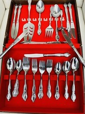 COLLECTIBLE STEEL ANTIQUE 53 PIECES FLATWARE. JAPAN MADE IN JAPAN
