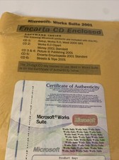 Microsoft Works Suite 2001 Word 2000 Money 2001 Encarta Picture It Money NEW