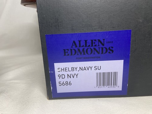 ALLEN EDMONDS Shelby Penny Loafer Navy Suede 5686 Men's Size 9D $395 - Picture 12 of 12