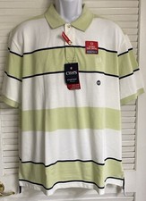Chaps Men's Everyday Polo Shirt, XXL, Green / White Stripe Ultimate Temp Control