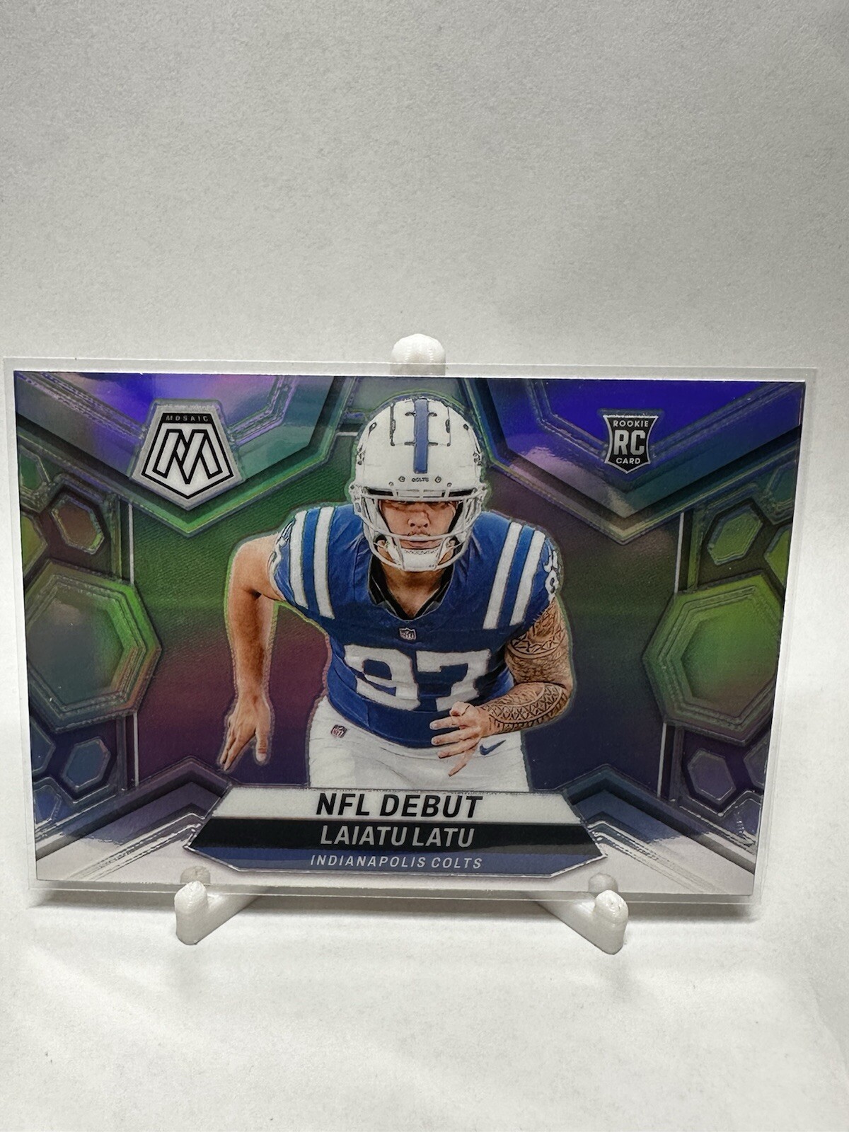 2024 Mosaic Laiatu Latu NFL Debut Silver No Huddle