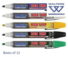 Dykem High Temp 44 Paint Marker Pen, Marking Hot Metal Glass Ceramics, Box 12