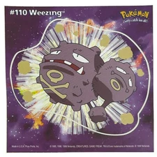 Pokemon Collect 'em Stick-Ups Weezing #110 Large 4” Sticker Priss Prints