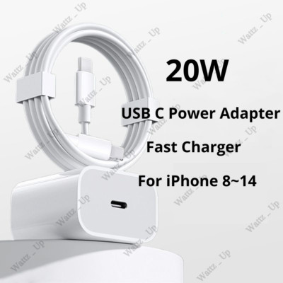 For iPhone 14 13 12 11 Pro XR PD Fast Charger Cord 20W USB-C Power Adapter Block