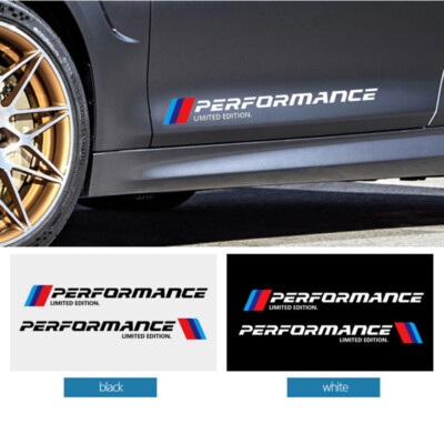 2 PCS Car Door Sticker For BMW M Performance Auto Bumper Decal Limited Vinyl