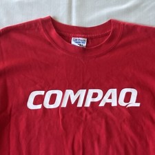 Compaq Computer Shirt Men’s XL Red Vintage 90’s 2000’s Software PC Android 2692