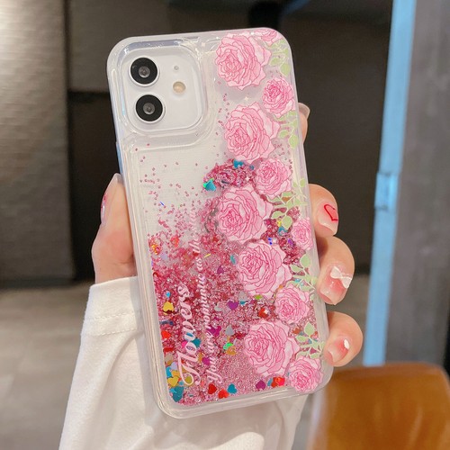 Liquid Glitter Flower Cover Back Case For 15 14 13 12 11 Pro Max XR 5 6 7 8 SE - Picture 33 of 35