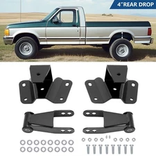 For 1973-1996 Ford F150 F100 4" Drop Kit Leveling Lowering Shackles Hangers