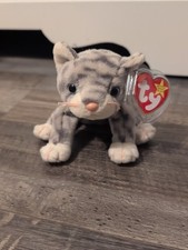 TY Beanie Baby Retired Silver The Cat 1999 With Tags