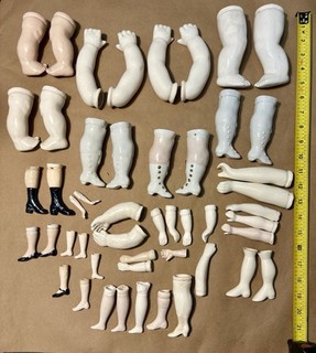 Vintage Porcelain Doll Parts Lot Used