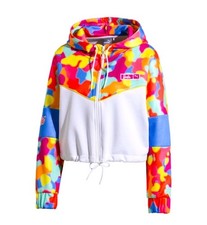 Puma X Barbie XTG Multicolor Cropped Full Zip Hoodie Graphic Print Size L