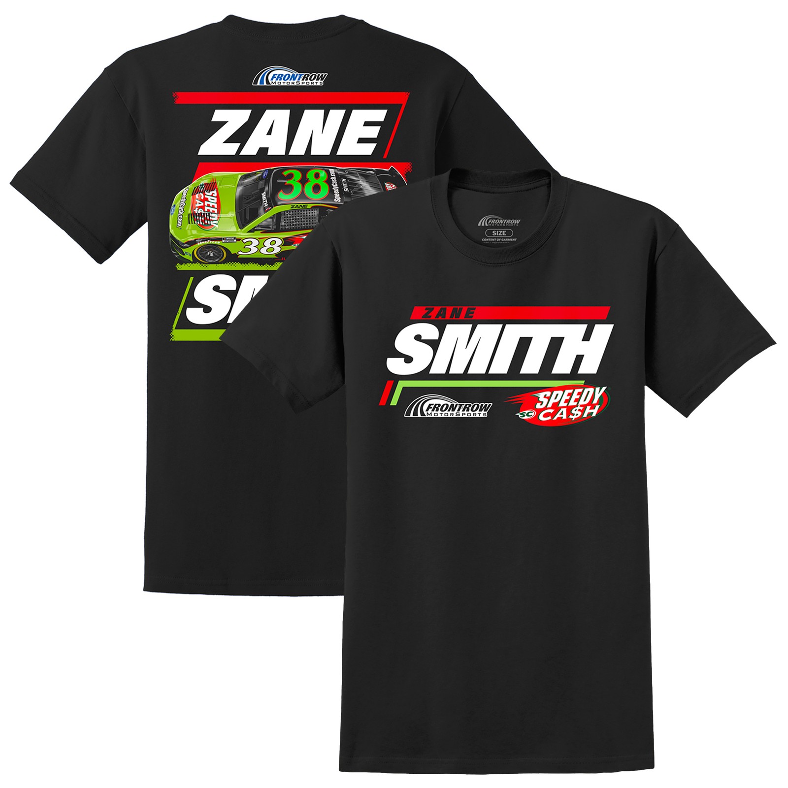 T Shirt Uomo Prima Fila Motorsports Nera Zane Smith Speedy Cash Car