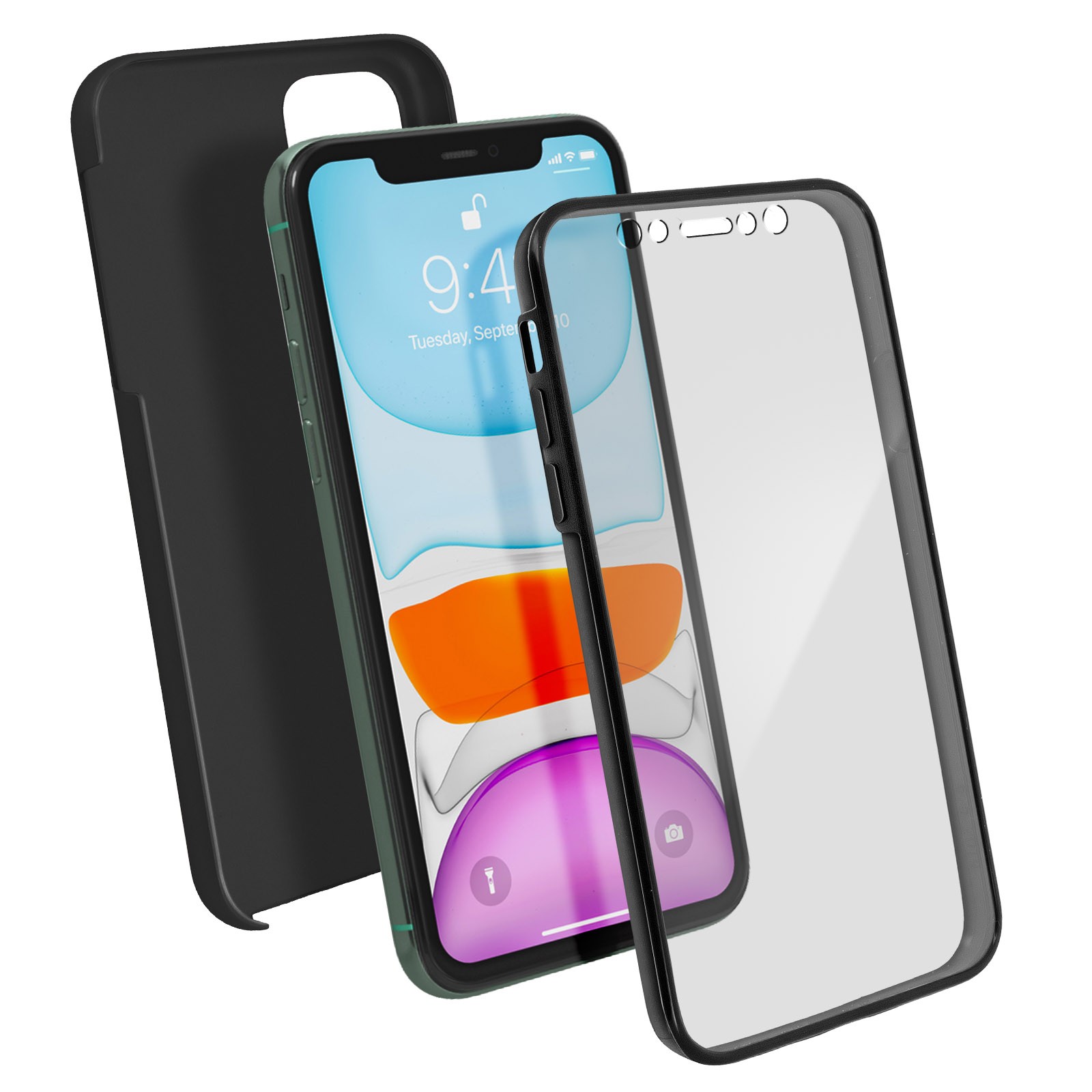 Coque iPhone 11 intégrale 360 avec protection silicone avant et arrière rigide