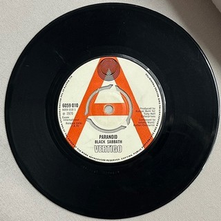 BLACK SABBATH Paranoid orig 1970 VERTIGO 45 PROMO OZZY SUPER RARE