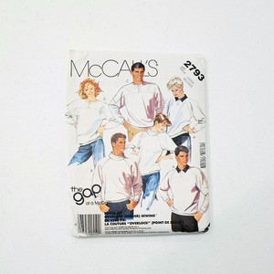 McCalls 2793 Sewing Pattern Large 40-42 Unisex GAP Knit Tops UNCUT Vintage 1986
