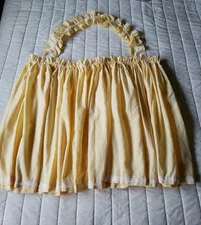 Vintage Bassinet Skirt Dust Ruffle Yellow Gingham EUC!