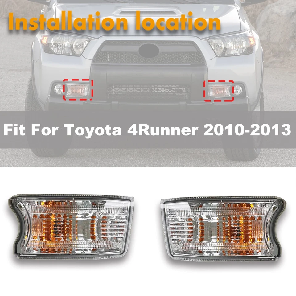 Luces de estacionamiento intermitentes para parachoques inferiores delanteras de 2 piezas para Toyota 4Runner 2010-2013 Foto 4 de 4