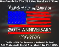 UNITED STATES OF AMERICA 250TH ANNIVERSARY 1776-2026 VINYL DECAL