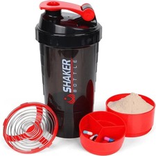 3 Layers Shaker Protein Bottle Powder Shake Cup Water Bottle Plastic Mixing Cup.