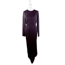 Lulus Flawless Esteem Black Long Sleeve Cutout Column Gown Size Medium NT